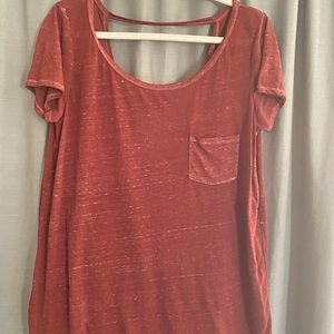 American Eagle Semi-Sheer Open Back Tee